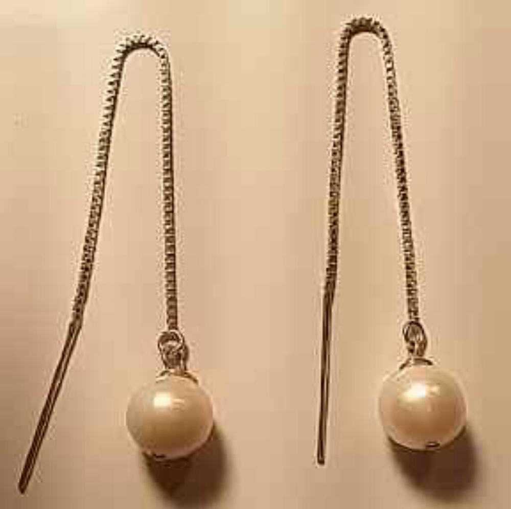 Fresh Water Pearl Threader Earrings